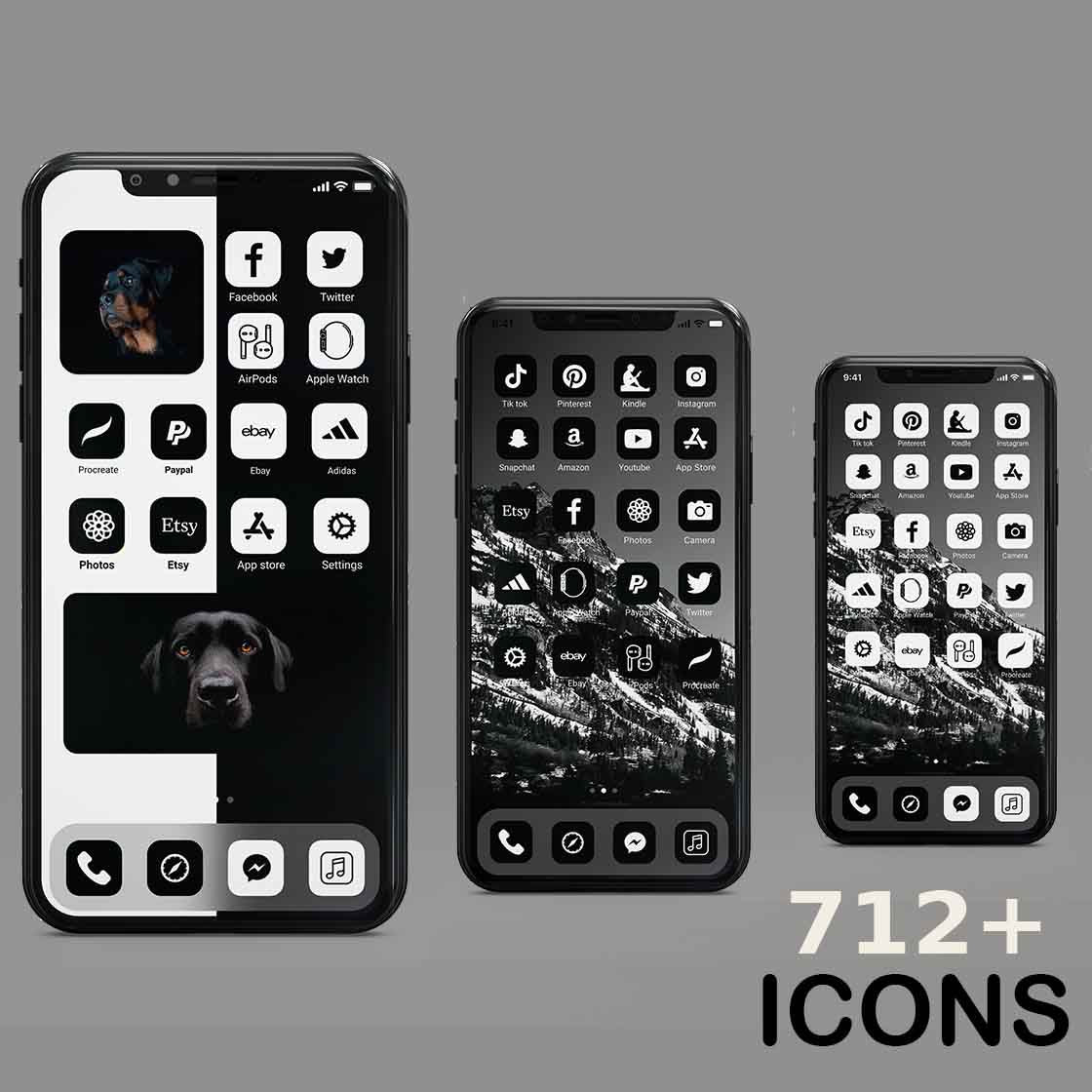 Black & White iOS 14 icons