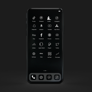 black iOS 14 App Icons