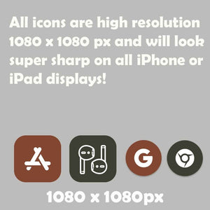 Green and Brown iOS 14 App Icons